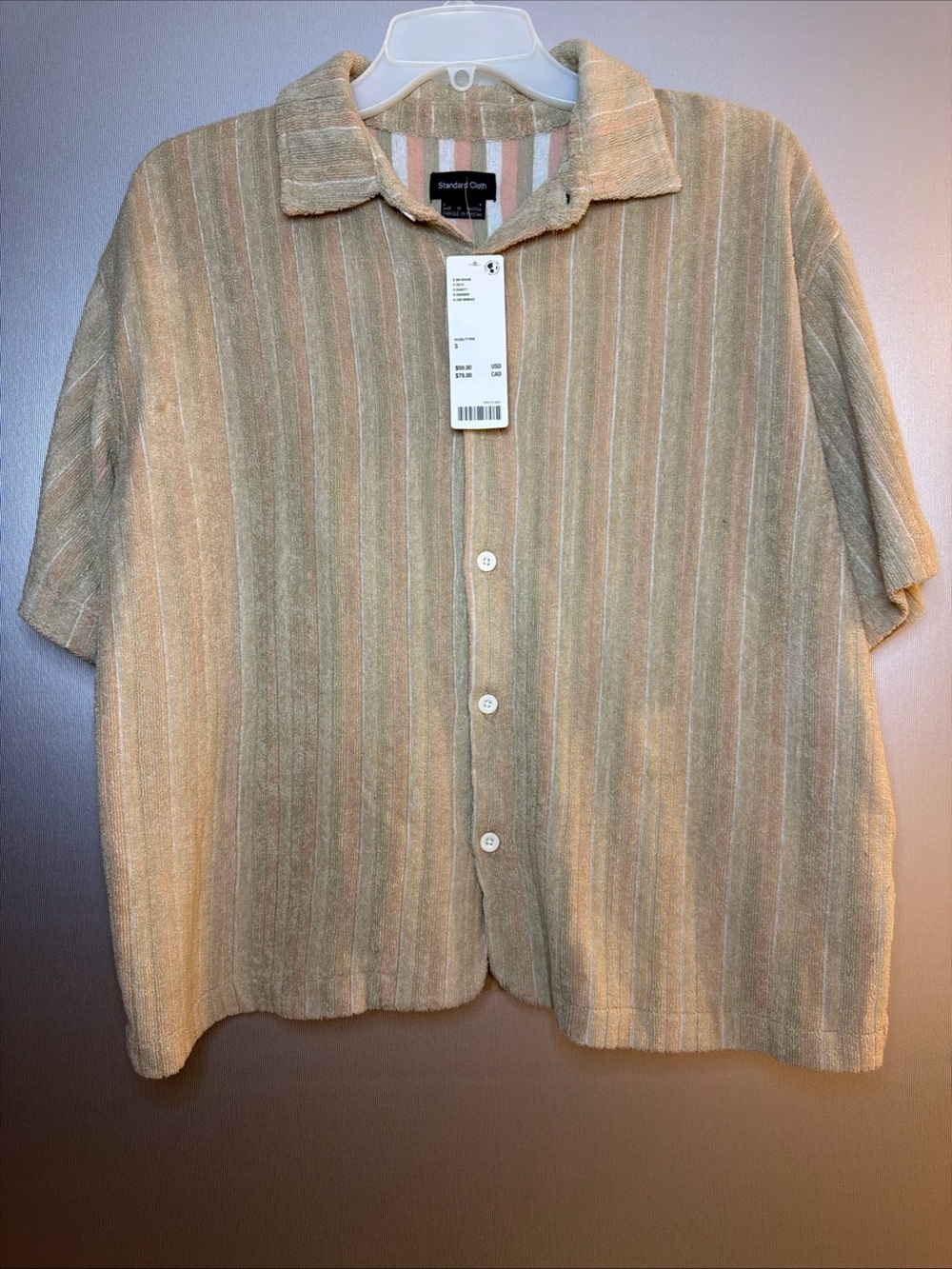 Standard Cloth Urban Outfitters Seersucker Button Up Shirt Cropped